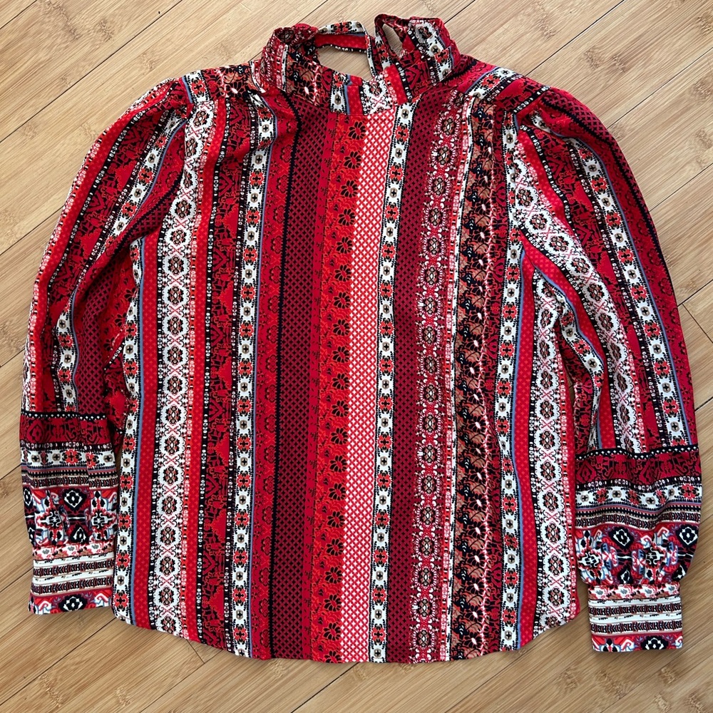 Loft Striped Tie Back Blouse